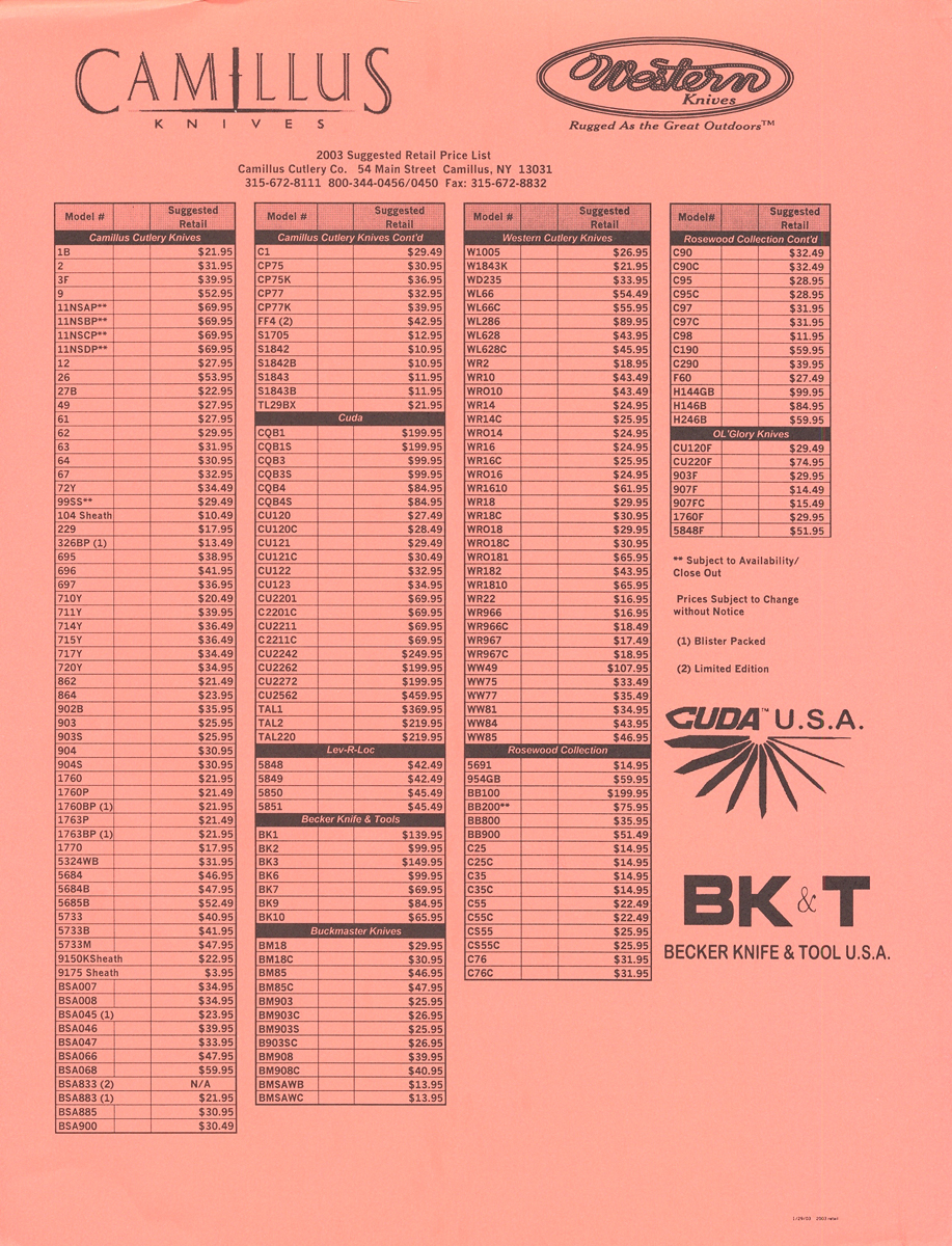 2003-pricelist
